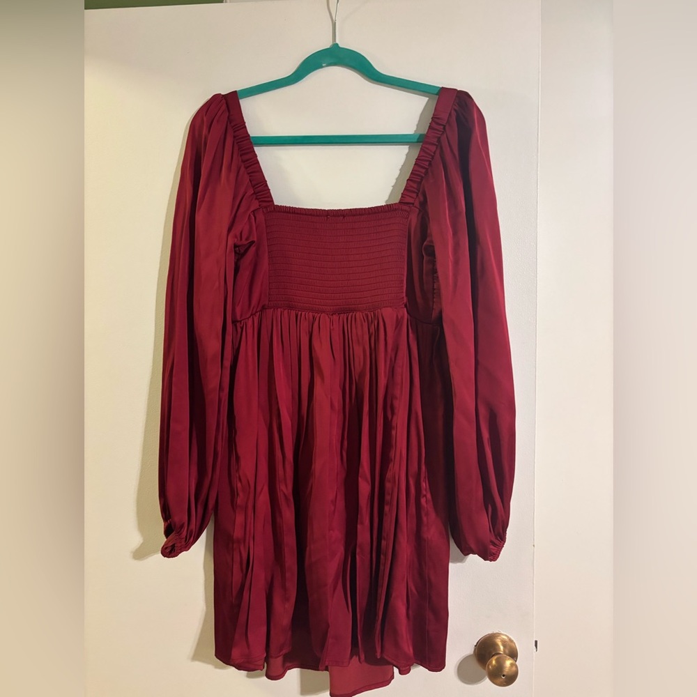 Abercrombie & Fitch Long Sleeve Satin Dress (Size: MT) - Picture 2 of 4